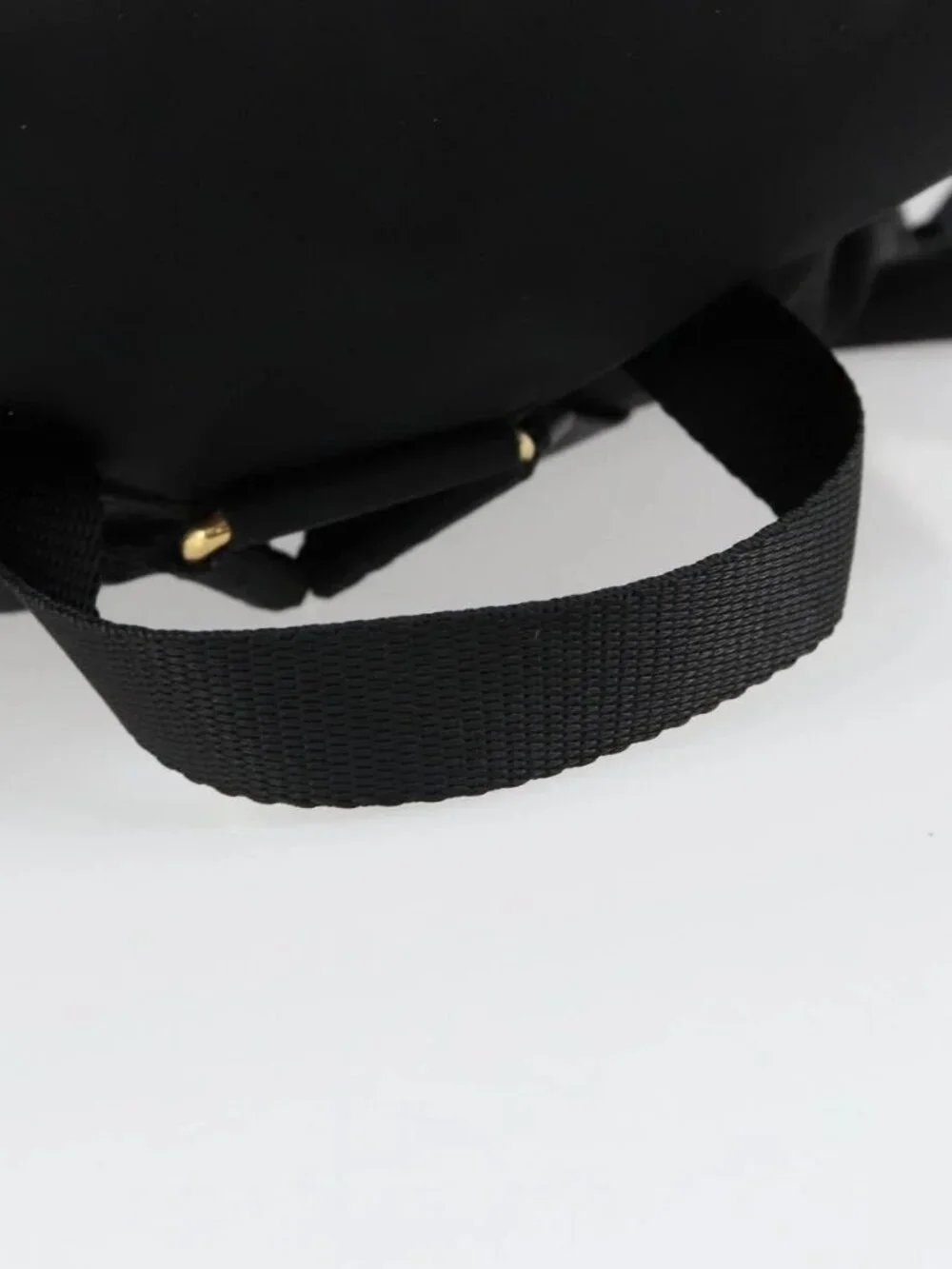 PRADA Backpack Nylon Black Gold Auth yk20532SAV